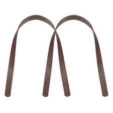 Leather Bag Handle, 2Pcs 23.6" l 1/16" W Leather Purse Strap, Dark Coffee Color