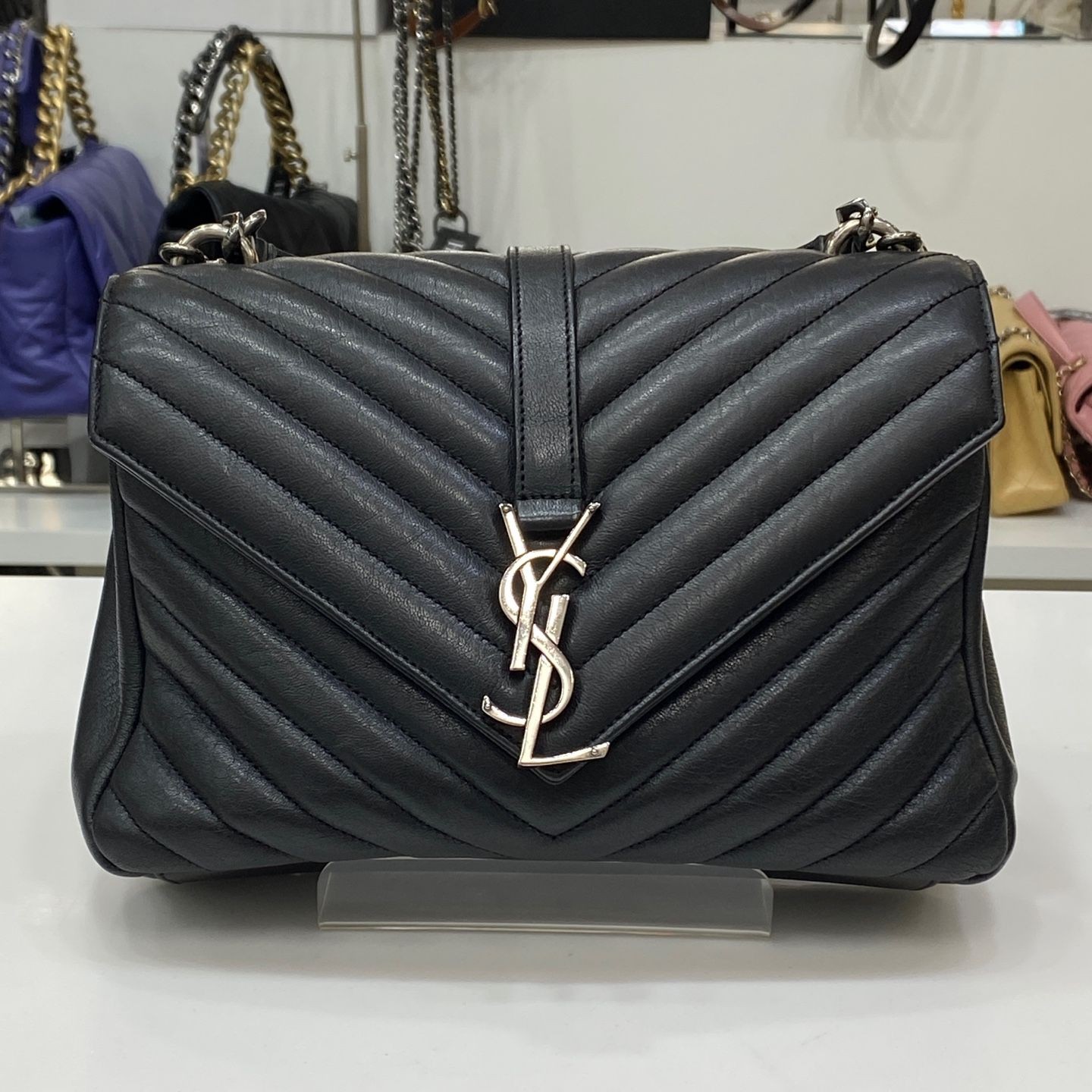 Borsa a tracolla Saint Laurent Monogram College media nera 600279 138288781