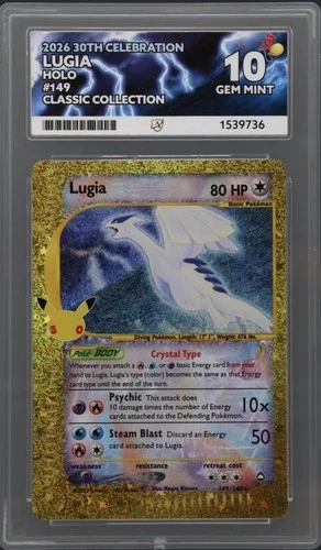Lugia 30th Anniversary Holo Ace 10 Gem Mint English