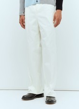 Thom Browne Men's White Twill Cotton Trousers Pants MTC222U-03788-100 Size 4