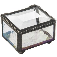 J Devlin - Glass Ring Box Jewelry Keepsake Trinket - 325 Small, Clear