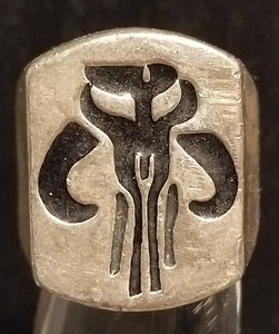 Star Wars Mandalorian .925 Sterling Silver Artisan Made Ring Size 9-9.25 20gr