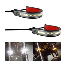 zipelo 2PCS Motorcycle LED Turn Signal Light, Flexible Switchback Dual-Color ...