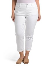 NYDJ High Rise Girlfriend Jeans Ankle Length Optic White 22W Plus NEW