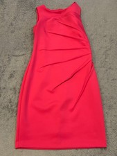 Calvin Klein Dress Women's 10 Pink Sheath Scuba Stretch Sleeveless Knee Length