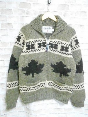 KANATA Canadian Maple Print Cowichan Sweater, Size 44: XL (LL