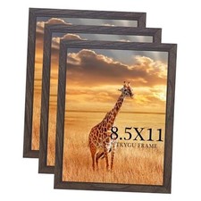 8.5x11 Picture Frame walnut Set of 3, Certificate 8.5x11 Pack of 3 Walnut