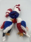 Vintage 3 TY Beanie Babies HOMELAND ROOSTER Patriot Plush Eagle Free & American