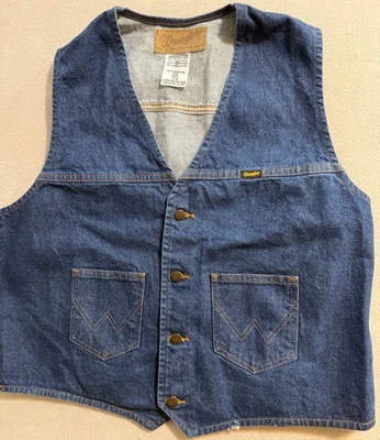 Vintage Wrangler Denim Western Vest - Image 1 of 4