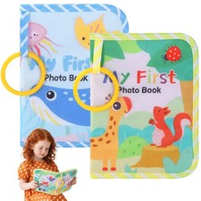 2 Pack My First Photo Book Baby 46 Inch Soft Cloth Album Mirror 17 Pages Set