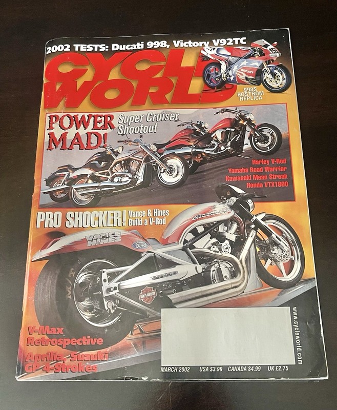 2002 Cycle World March Magazine Collectible Great Condition