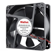 Wathai 120Mm X120 X 38Mm 12V 2Pin Dual Ball 12Cm Industrial Cooling Fan High Air