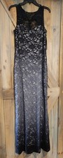 NWT Jump Apparel Womens Formal Dress Sz 11/12 Black Ombre Lace Keyhole Back NEW