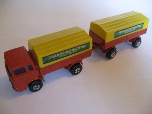 MATCHBOX TP-1 MERCEDES TRUCK & TRAILER MADE IN ENGLAND FROM 1976-1980 BY LESNEY