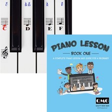 QMG Piano and Keyboard Stickers and Complete Piano Music Lesson and Guide Boo...