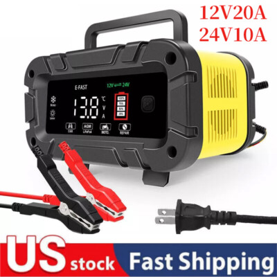 12V/24V 20A Smart Battery Charger for Lifepo4 Lead Acid Auto Truck Marine