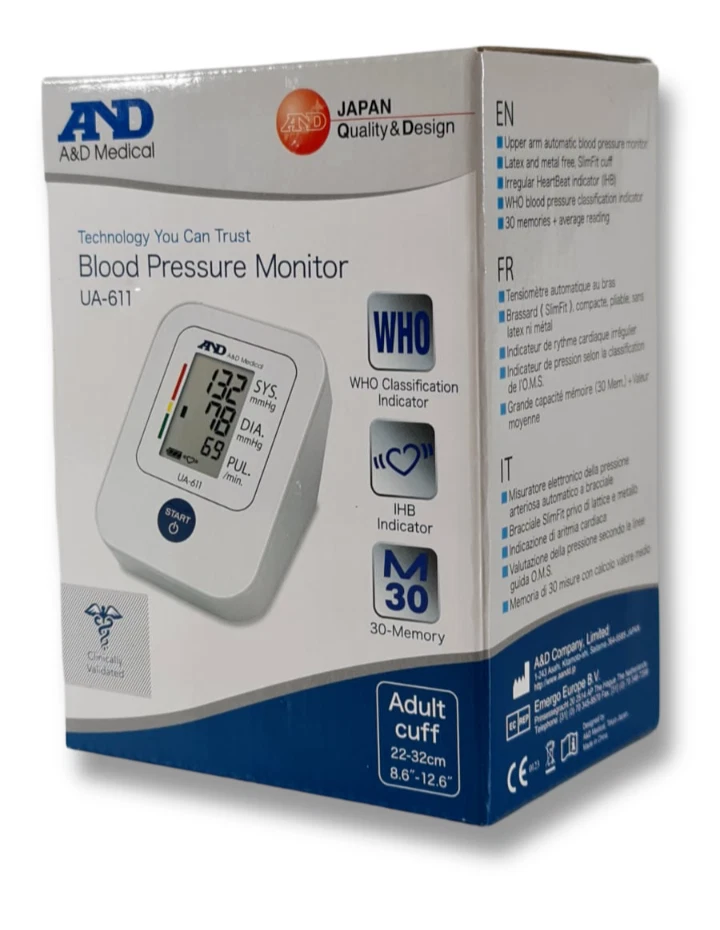 A&D Medical UA-611 Blood Pressure Monitor BP Machine NHS Approve 5 Year Warranty
