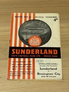 1956/67 Sunderland v Birmingham City Div 1