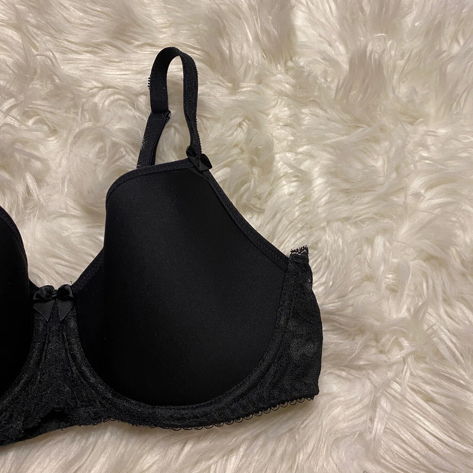 Sujetador Fantasie 32D Negro Rebecca Encaje Espaciador Copa Completa Con Aros Cierre Trasero G2U Foto 3 de 4