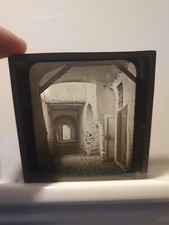 Antique, Glass Lantern Slide, Covered Street Town of Capri (GS.7)(13)