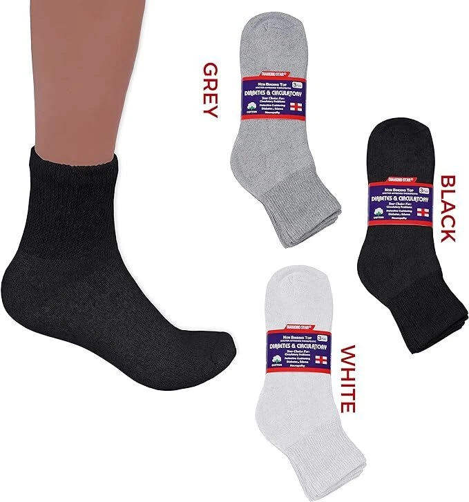 Wholesale Bulk Men Diabetic Ankle Socks Black Health Circulatory9-11 10-13 13-15