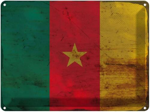 Blechschild Wandschild 30x40 cm Kamerun Fahne Flagge Geschenk Deko - Bild 1 von 5