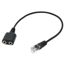 RJ9 Plug to 2x3.5mm Jack Convertor Cable Computer Headset to Phone Headset RJ9