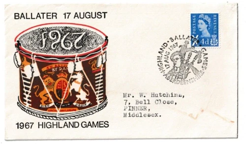 17/8/1967 UK GB Cover - Highland Ballater Games 1967 - Aberdeen Special Postmark