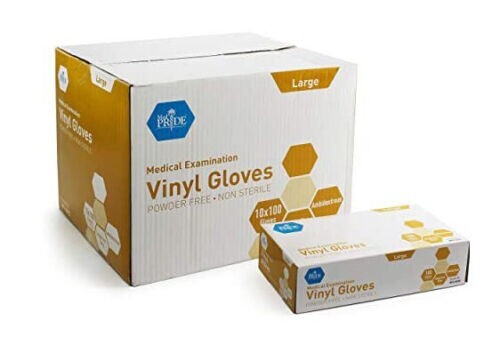 William Provamed限定版 5箱セット MedPride MPR-50905 Powder-Free Vinyl Exam Gloves Large Case/1000