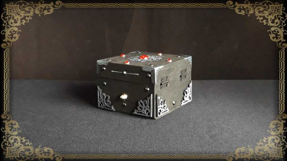 Goth Jewellery Box Handmade retro costume cosplay accessory LARP - SEE VIDEO - Image 2 of 4