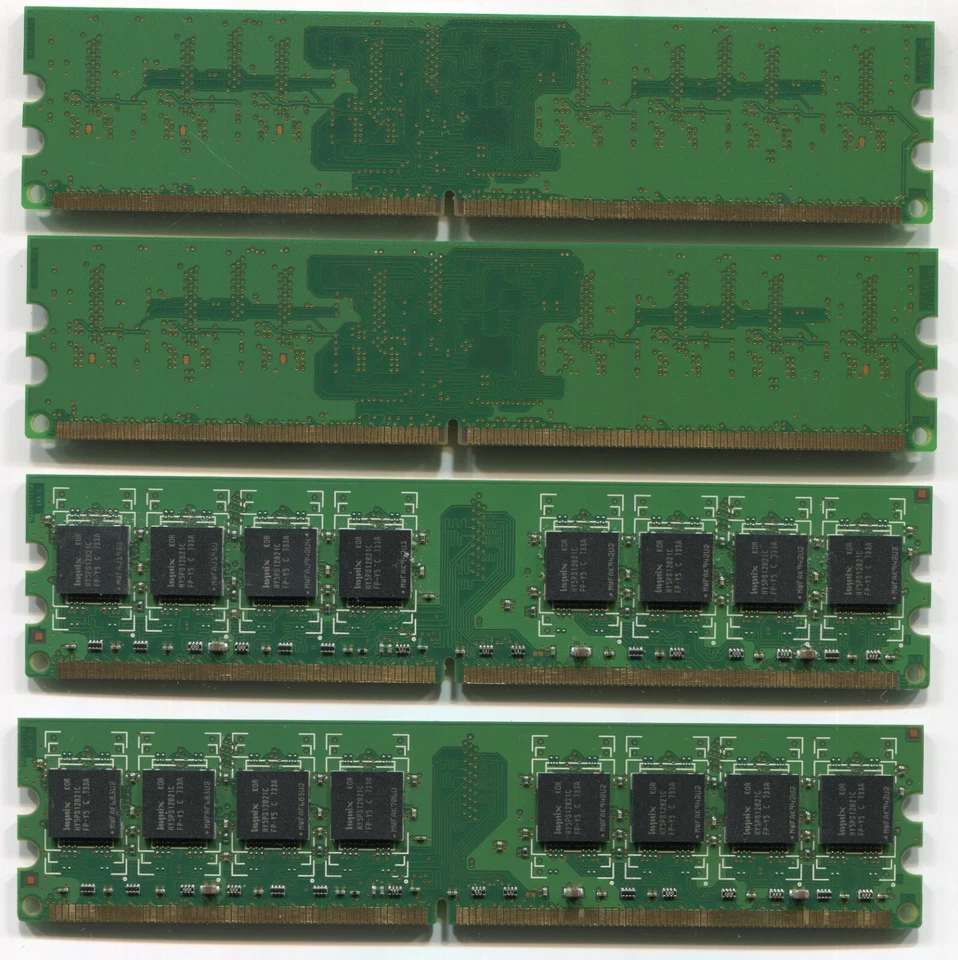 3GB Hynix RAM Lot 2x512Mb HYMP564U64CP8-Y5-AB 2x1GB AB-C PC2-5300U 667MHz Memory - Image 2 of 2