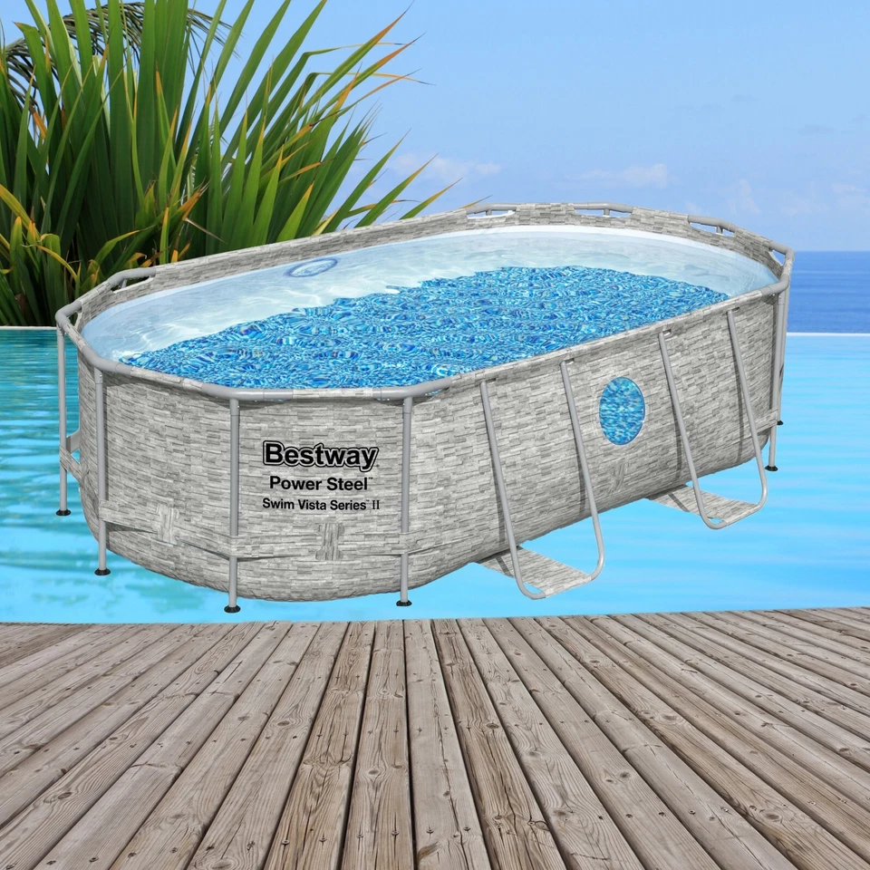 Poolfolie Bestway 427x250x100cm Pool Power Steel mit Rahmen Ersatz Swimmig 56714