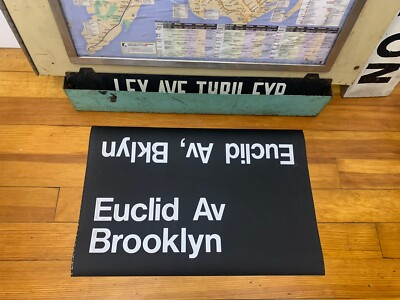1988 NY NYC SUBWAY ROLL SIGN R27 EUCLID AVENUE BROOKLYN BKLYN NY URBAN ...