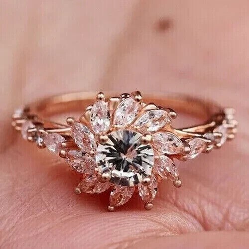 2Ct Round Cut Simulated Diamond Stunning Engagement Ring In 14K Rose Gold Plated