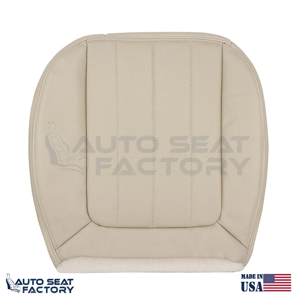 Cubierta de asiento de cuero tostado camel izquierda y derecha para Lincoln LS 2005 2006, perforada Foto 2 de 4