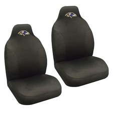 Nfl Baltimore Ravens Car Truck Suv Black Front Bucket Seat Covers Set
