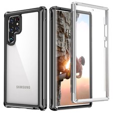 Full Body Clear Case for Samsung Galaxy S23 Ultra S22 Built-in Screen Protector