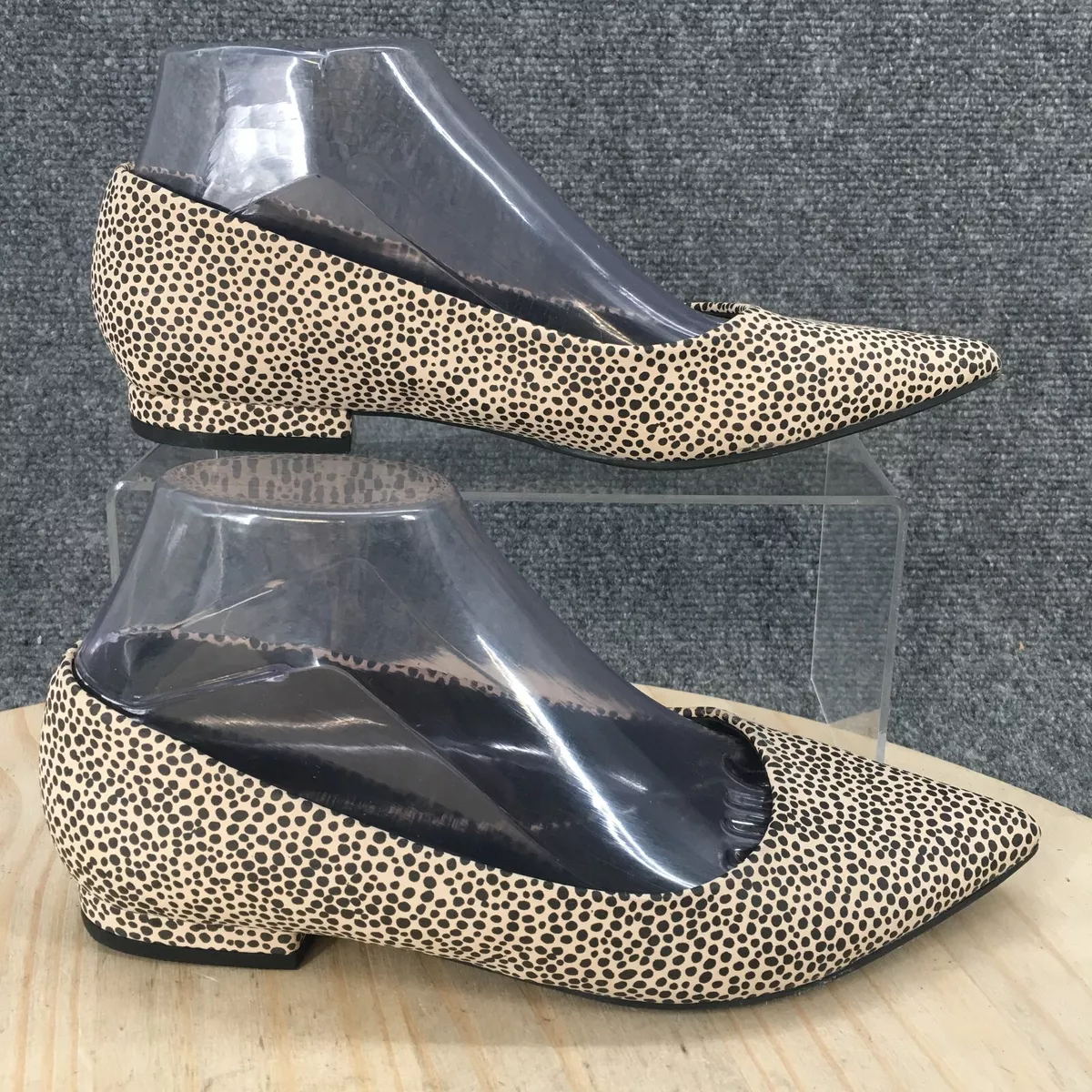 Express Shoes Womens 7 Loafers Slip On Ballet Pointed Toe Flats Leopard Print