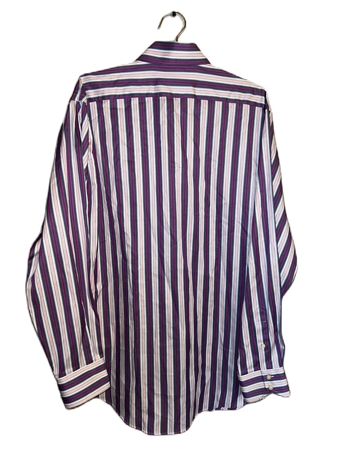 Vestido para hombre THOMAS DEAN TD manga larga XL puño abatible contraste púrpura ribete a rayas Foto 2 de 4