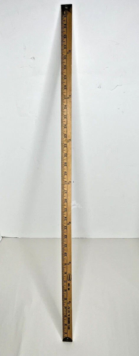 Vintage Dritz Yardstick no. 742 wood 36” Metal Capped Ends