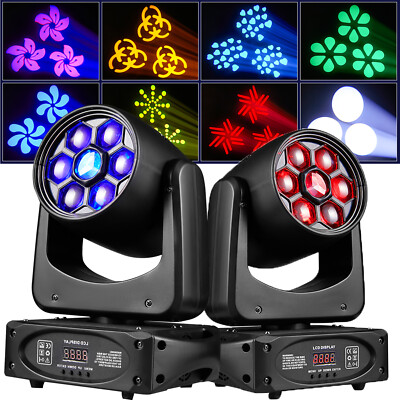 2x 150W Beam Wash Bühnenlicht 8 Gobo 3 Prisma LED DMX RGBW Moving Head Strahler
