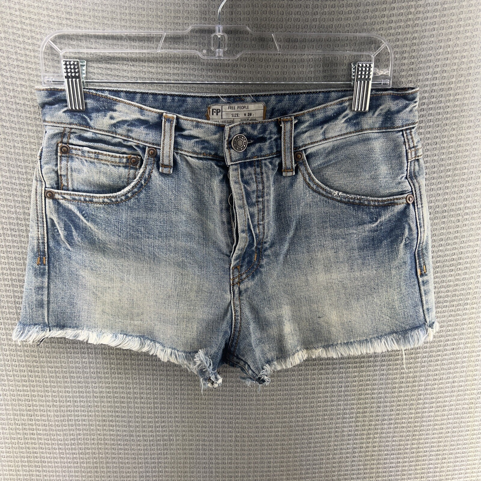 Free People Rock Denim Uptown Short Button Fly Size 26 - Gem