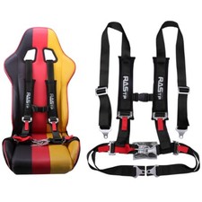 2 4-point Racing Car Harness Quick Release Black Seat Belt Shoulder Pads