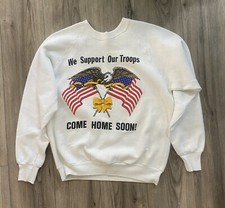 Vintage 80’s Support Our Troops Sweatshirt. Size l. Made In USA