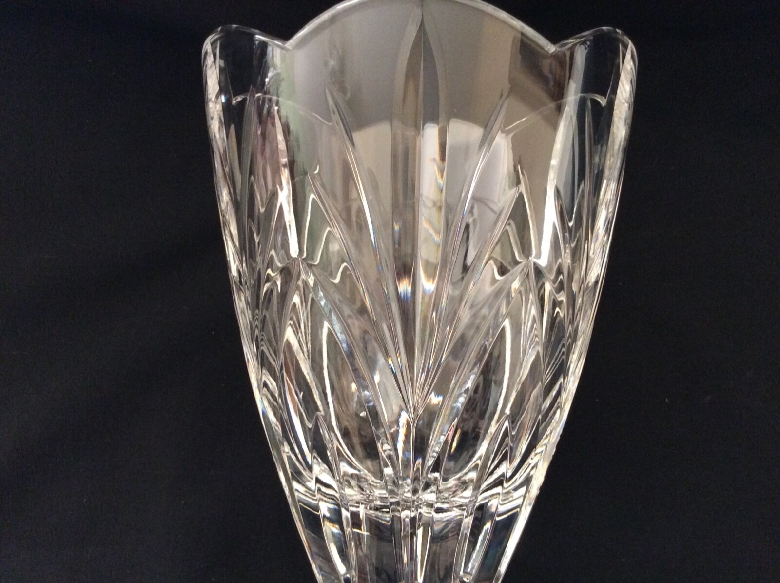 MIB Waterford Marquis Crystal Canterbury 10" Footed Vase Scalloped Rim