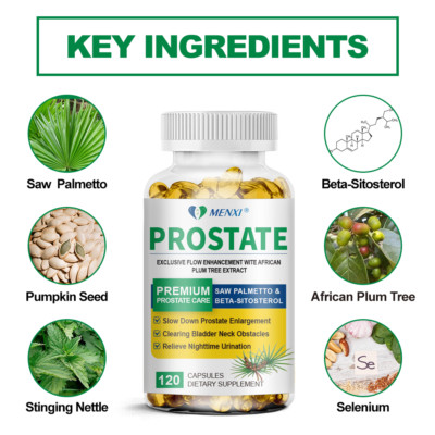 120 Grains Prostate Support Shrink Prostate Capsules Prostasan Herbal Prostatit