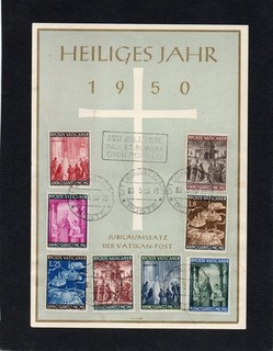 VATICAN CITY USA 1950 HOLY YEAR COMPLETE SET SPECIAL FIRST DAY ISSUE