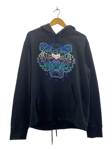 Felpa con cappuccio KENZO XL cotone nero f965sw4444x7 usata