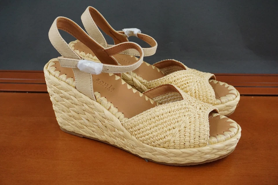 Gentle Souls Kenneth Cole Zapatos Mujer 8.5 Marrón Sandalias Cuña Alpargata Trenza Foto 3 de 4