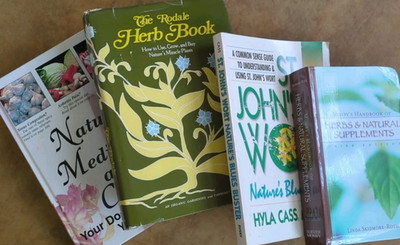 4 VINTAGE Natural Medicine & Herbal Healing Books Rodale Herb Book + Mosby Lot